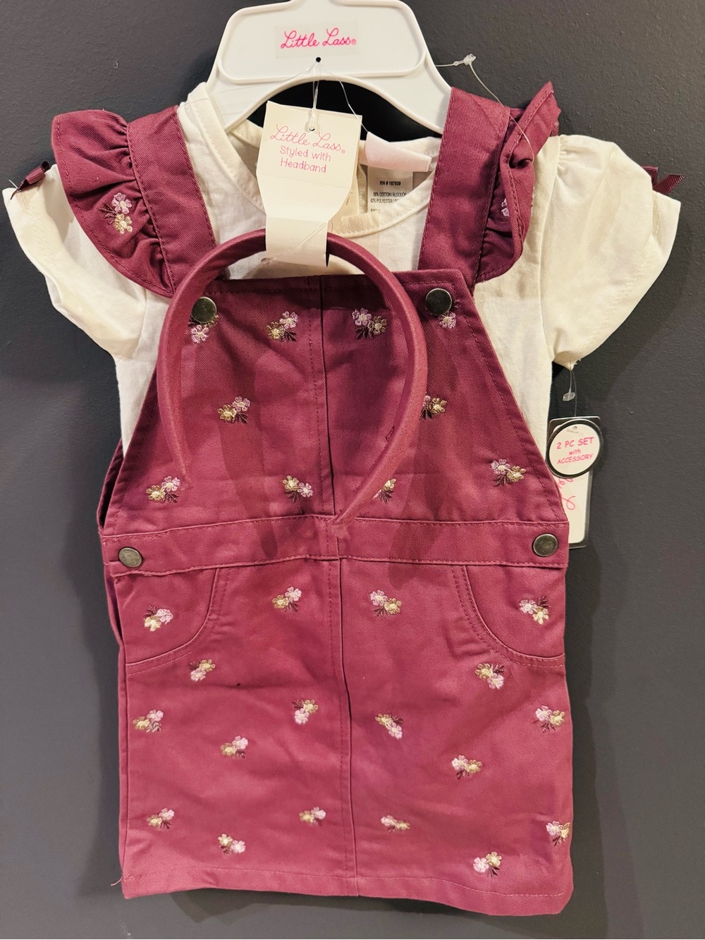 Children's overall dress with headband